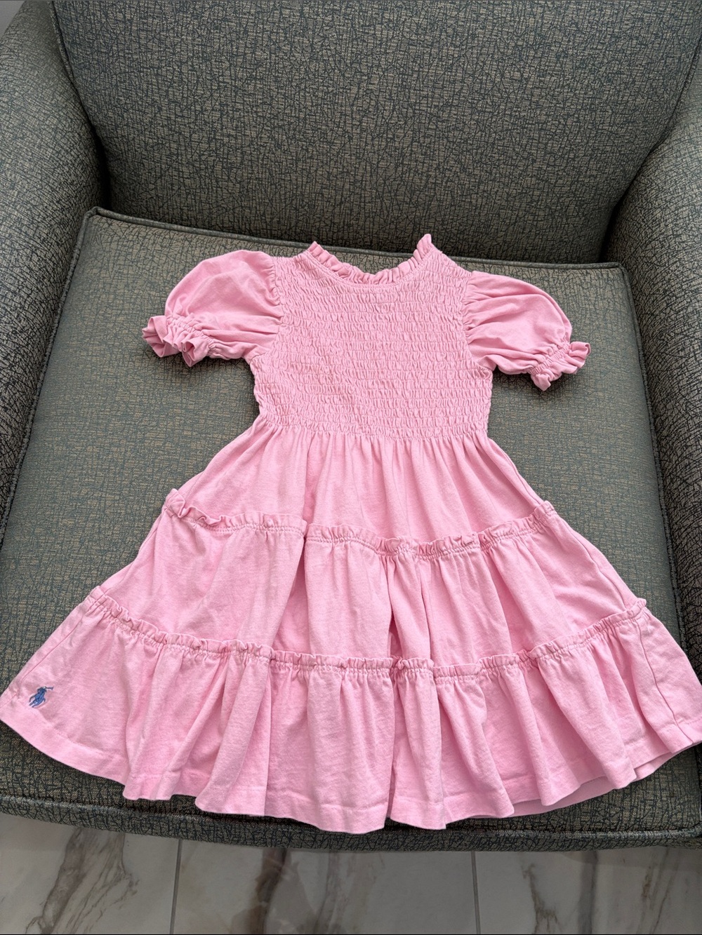 Ralph Lauren Light Pink Smocked Tiered Dress
